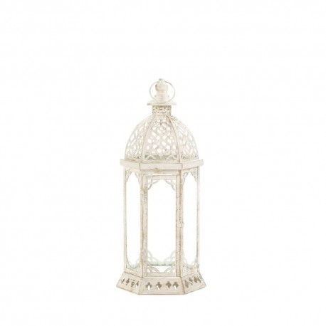 Graceful Distressed White Lantern (S)