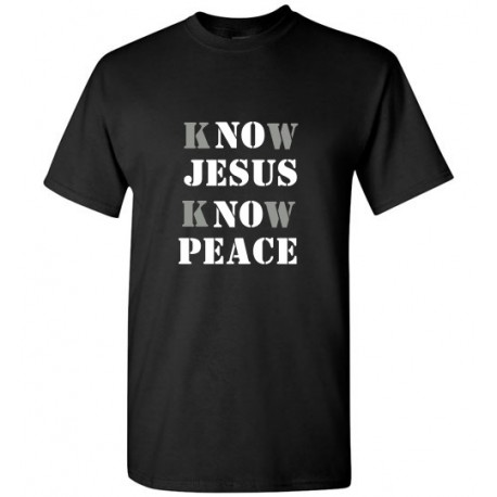 Know Peace Know Jesus Black Shirt for Men