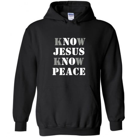 Know Peace Know Jesus Black Hoodie for Men