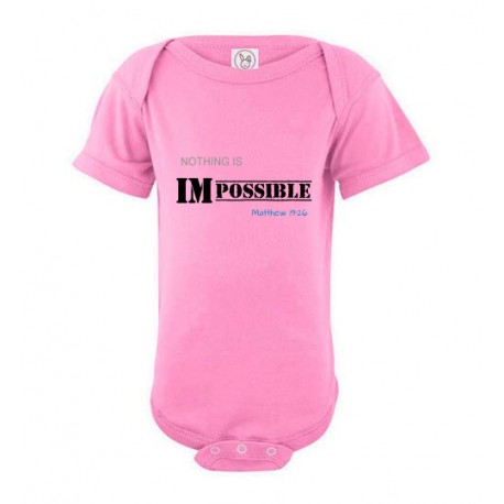 Nothing is impossible pink onesies