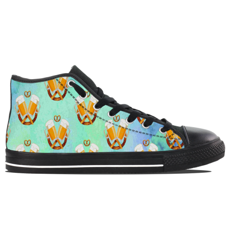 Beer & Pretzel Pattern - Kids Hightop