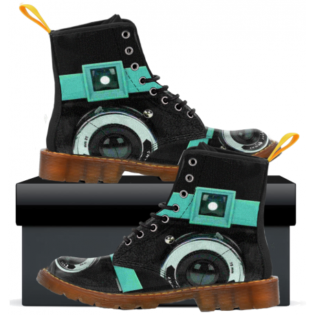 Vintage Camera  - Kids Canvas Boots