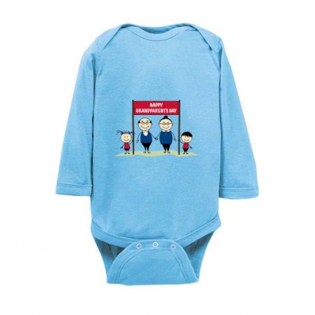happy grandparents day light blue onesies