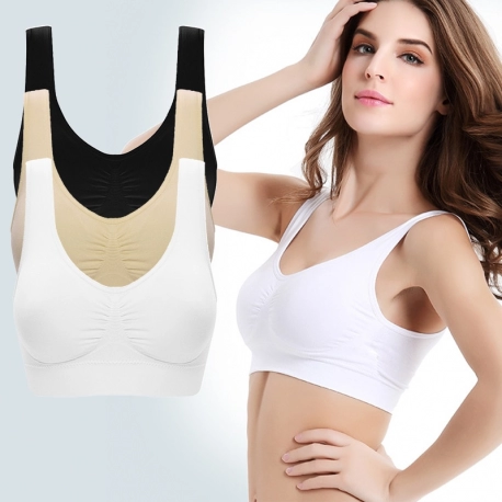 Women's seamless Bra No pad Brassiere Underwear chest sleep yoga sports bra vest Big Size Top Cotton Bralette