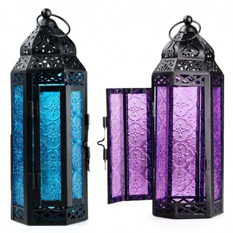Moroccan elongated Glass Metal Lantern