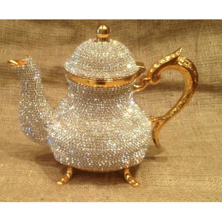 Swarovski Crystal Copper Tea Pot