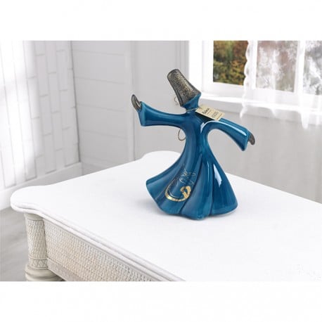 Ceramic Teal Whirling Dervish