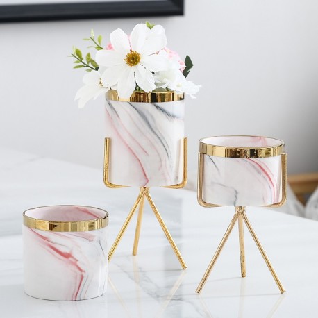 Gold Ceramics Minimalism Style Iron Vase