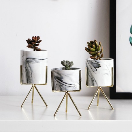 Marble Pattern Ceramics Iron Art Vase
