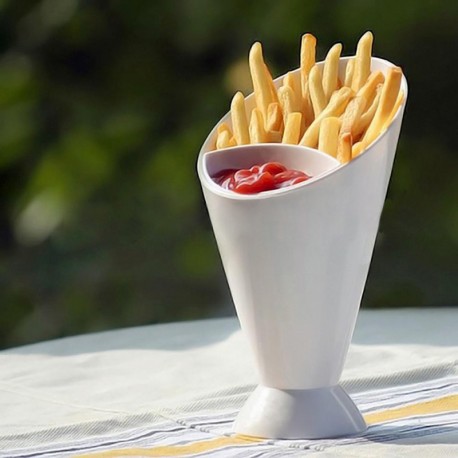 Snack and dip cone plastic cup