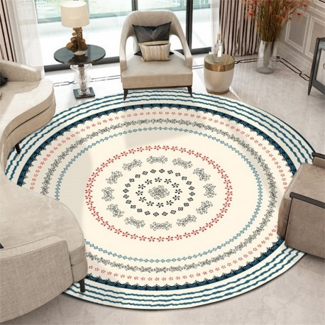 Nordic Style Geometric Round Rug