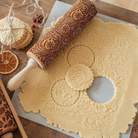 Holiday Embossing Rolling Pin