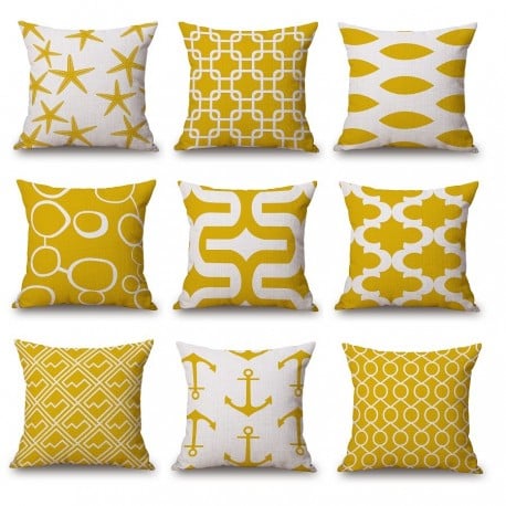 Geometric Yellow Pillow Cover