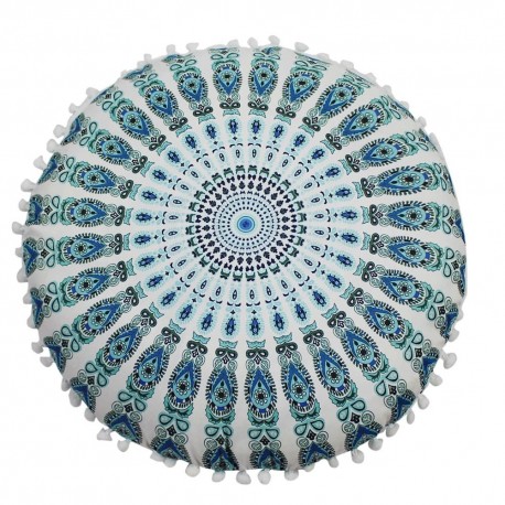 Indian Mandala Round Floor Pillow