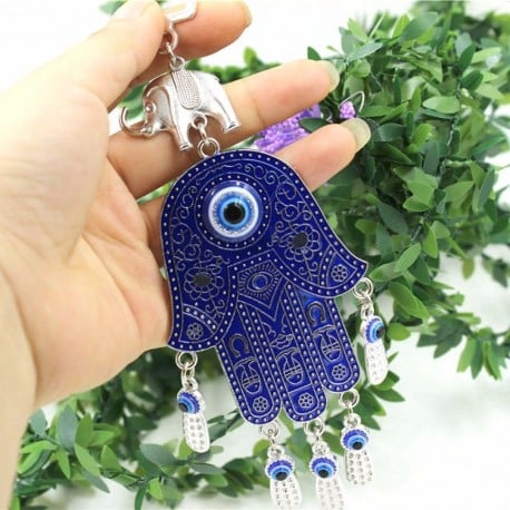 Turkish Blue Evil Eye Hamsa Hand Amulet Wall Hanging Ornament