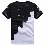 Men Fashion Summer Milk Poured Pattern Inverted Milk 3D T shirt