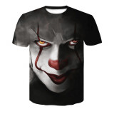 Unisex T-shirt 3D Print Cute Clown Hip-Hop T-Shirt Unisex Plus Size Round Neck.