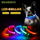 Glowing LED Dog Collar Anti-Lost Nylon Light For Dogs & Puppies