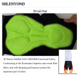 Siilenyond Cycling Shorts Men Summer 3D Gel Pad Cycling Bike Shorts