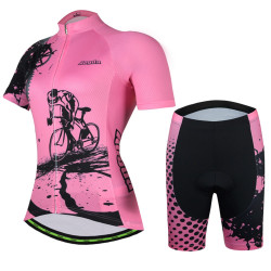 Aogda Summer Women's Cycling Jersey Sets Maillot Ciclismo Short Sleeve