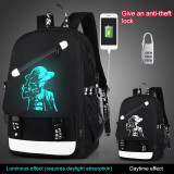 Luminous school backpack waterproof girls/boys book bag USB Charging Port and Lock