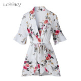 2019 Fashion Womens Summer Beach Jumpsuit Deep V Sexy Loose Lace Up  Printed Bodycon Playsuit