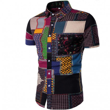 New Summer Men's Slim Casual Cotton Linen Short-Sleeve Shirts