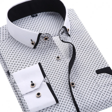 2019 Mens Fashion Brand Social Business Dress Long Sleeved Shirts