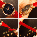 New Casual Designer Ladies Quartz Watch Starry Sky Multicolor Leather Band