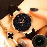 New Casual Designer Ladies Quartz Watch Starry Sky Multicolor Leather Band