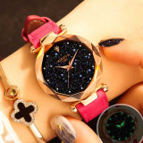 New Casual Designer Ladies Quartz Watch Starry Sky Multicolor Leather Band