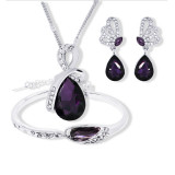 Austrian Crystal Jewelry Sets Water Drop Pendant Necklace Stud Earring Bracelet