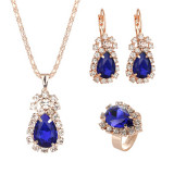 ZOSHI Crystal Jewelry Sets for Women Necklace Earrings Ring Party Jewellery Accessories