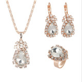 ZOSHI Crystal Jewelry Sets for Women Necklace Earrings Ring Party Jewellery Accessories