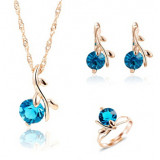 ZOSHI Crystal Jewelry Sets for Women Necklace Earrings Ring Party Jewellery Accessories