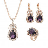 ZOSHI Crystal Jewelry Sets for Women Necklace Earrings Ring Party Jewellery Accessories