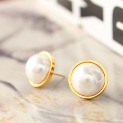 Wholesale Stainless Steel Pearl Earrings Great Gifts For Girls Small Stud Earrings