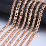 Necklace For 585 Rose Gold Venitian Curb Snail Foxtail Link Chains Necklace Fashion Jewelry 50cm 60cm