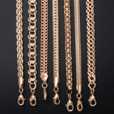 Necklace For 585 Rose Gold Venitian Curb Snail Foxtail Link Chains Necklace Fashion Jewelry 50cm 60cm