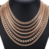 Necklace For 585 Rose Gold Venitian Curb Snail Foxtail Link Chains Necklace Fashion Jewelry 50cm 60cm