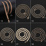 Necklace For 585 Rose Gold Venitian Curb Snail Foxtail Link Chains Necklace Fashion Jewelry 50cm 60cm