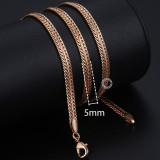 Necklace For 585 Rose Gold Venitian Curb Snail Foxtail Link Chains Necklace Fashion Jewelry 50cm 60cm