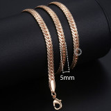 Necklace For 585 Rose Gold Venitian Curb Snail Foxtail Link Chains Necklace Fashion Jewelry 50cm 60cm