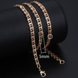 Necklace For 585 Rose Gold Venitian Curb Snail Foxtail Link Chains Necklace Fashion Jewelry 50cm 60cm