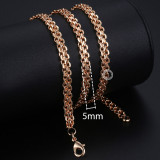 Necklace For 585 Rose Gold Venitian Curb Snail Foxtail Link Chains Necklace Fashion Jewelry 50cm 60cm