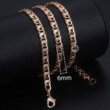 Necklace For 585 Rose Gold Venitian Curb Snail Foxtail Link Chains Necklace Fashion Jewelry 50cm 60cm