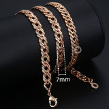 Necklace For 585 Rose Gold Venitian Curb Snail Foxtail Link Chains Necklace Fashion Jewelry 50cm 60cm