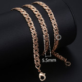 Necklace For 585 Rose Gold Venitian Curb Snail Foxtail Link Chains Necklace Fashion Jewelry 50cm 60cm