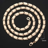 Necklace For 585 Rose Gold Venitian Curb Snail Foxtail Link Chains Necklace Fashion Jewelry 50cm 60cm