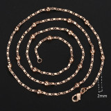 Necklace For 585 Rose Gold Venitian Curb Snail Foxtail Link Chains Necklace Fashion Jewelry 50cm 60cm